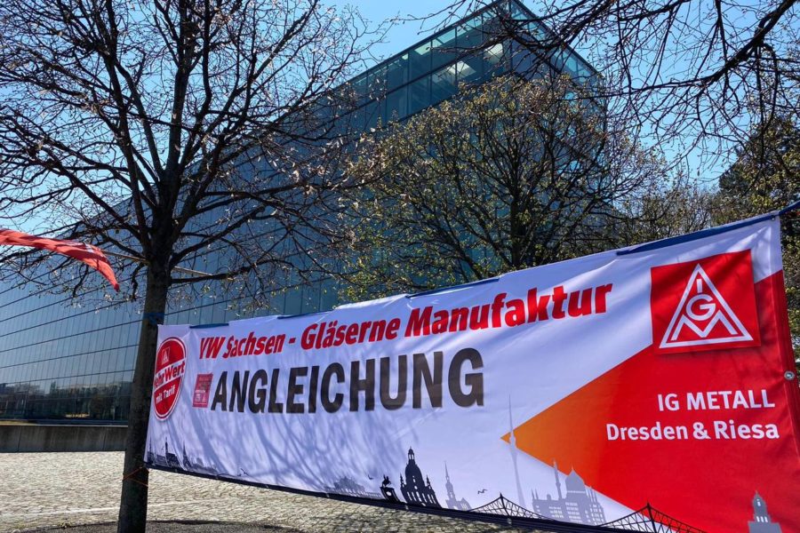 Streik VW Gläserne Manufaktur Dresden